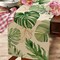 Summer Palm Leaves Tropical Table Runner – 13x72 Inch Monstera Greenery Decor for Home, Kitchen, Dining, Indoor/Outdoor Hawaii Luau, Spring, and Anniversary Party Decorations